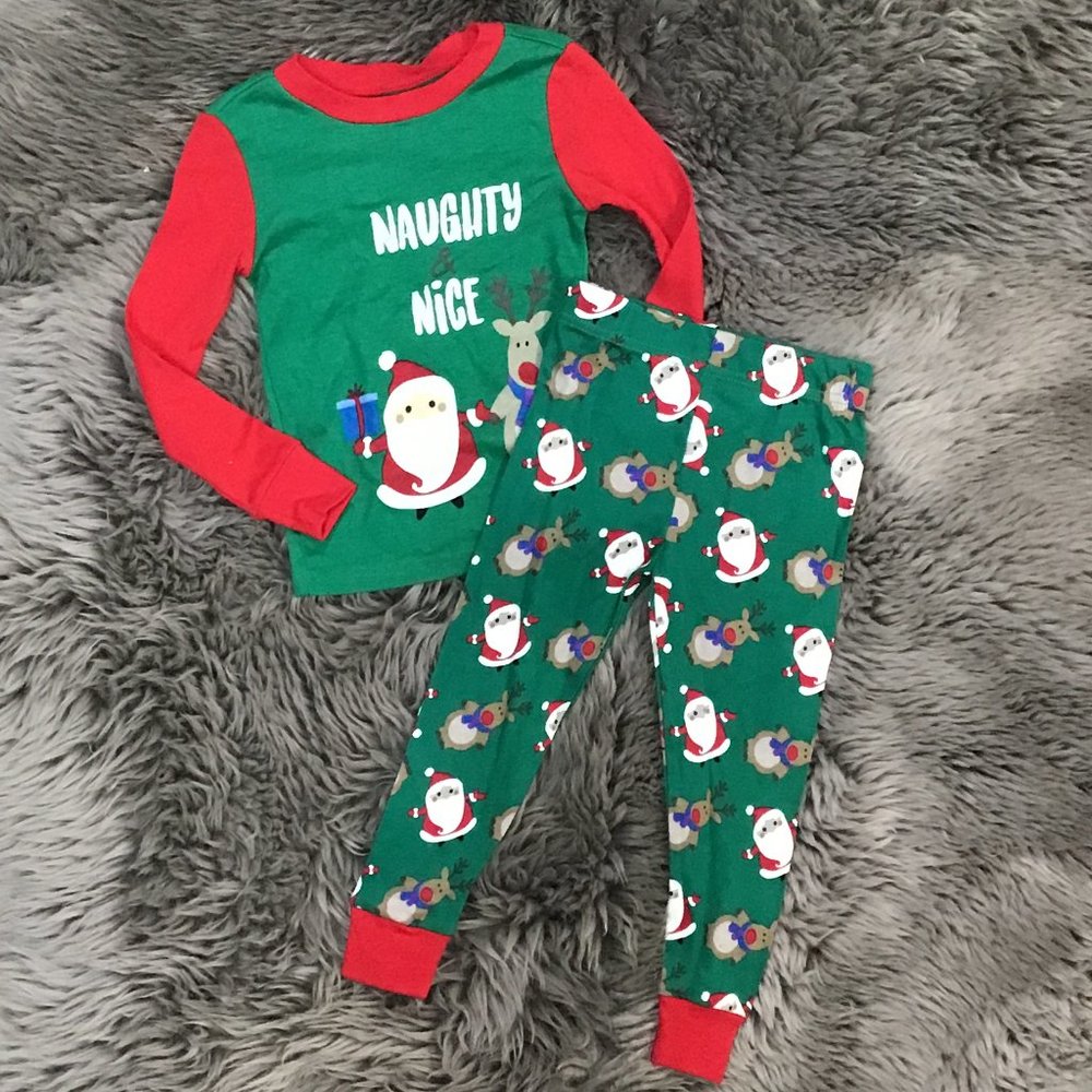 Wonderkids | Kid's Holiday Pyjama Set | Christmas | Red & Green | Size 3T